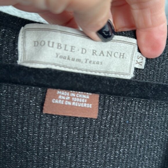 Double D Ranch ribbed black metallic long tank top or mini dress XS luxury core - Picture 5 of 9